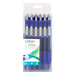 12-Pk 0.7 mm Black Ink FORAY Marker-Style Porous Point Pens W/Soft Grips